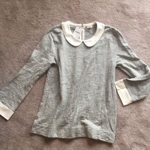 J Crew Factory Grey Peter Pan Sweater NWT Small S